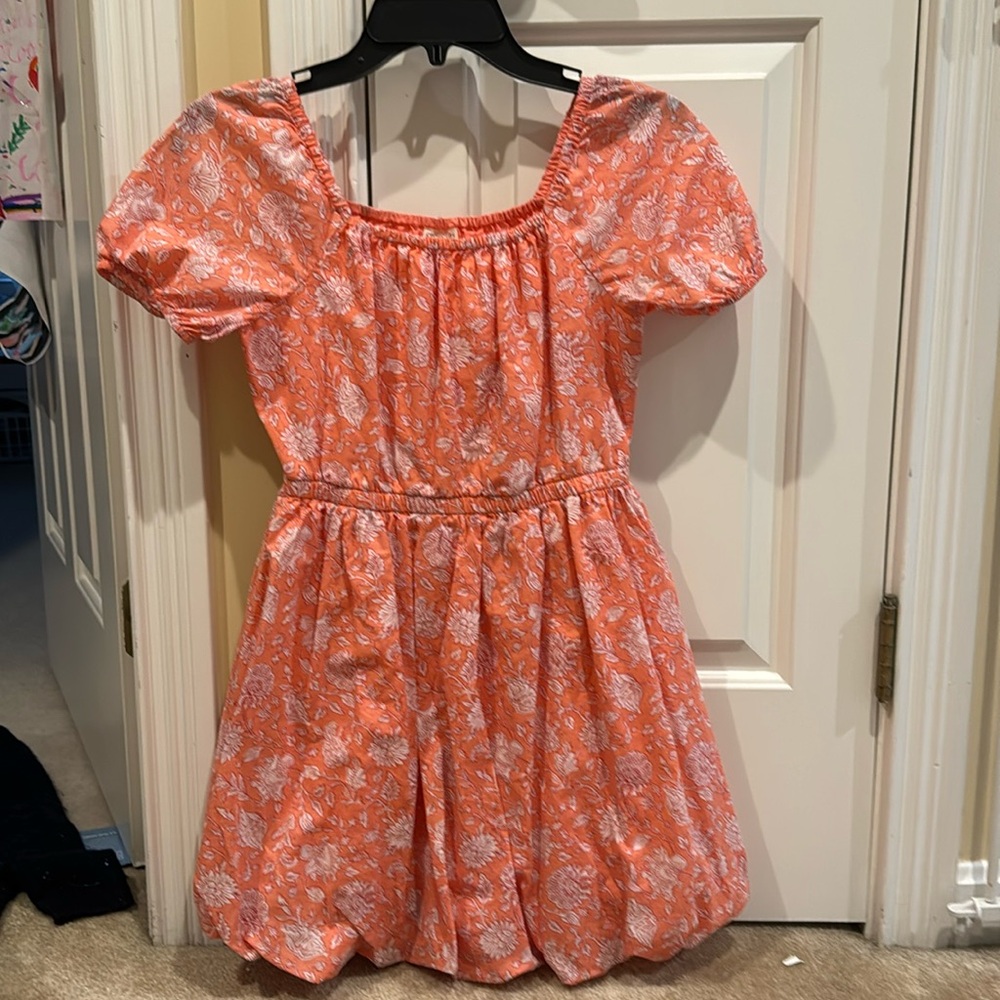 Crewcuts Coral and White flowered dress